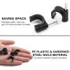 Auvotuis 200Pcs 12mm Nail in Cable Clips Black Cable Cord Management Clips Ethernet Cable Nails Tacks Clips for RG59, RG6, RJ45, CAT6, Coax Cable view 4