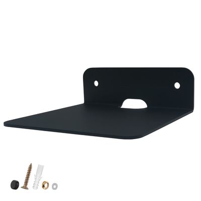 WISDING Small Floating Shelves, 4.25" Wall Metal Speaker Mount Shelves for Bluetooth Speaker, Webcam, Cell Phones, Mesh Router, Toy Display Shelf Speakers Shelf, 1 Pack