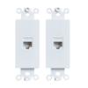 BUPLDET 1 Port CAT6 Ethernet Insert Wall Plate White - CAT 6 RJ45 Keystone Jack Insert Pass Through Cover Plate for Midsize/Oversize Wallplate(2-Pack) view 1