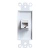 BUPLDET 1 Port CAT6 Ethernet Insert Wall Plate White - CAT 6 RJ45 Keystone Jack Insert Pass Through Cover Plate for Midsize/Oversize Wallplate(2-Pack) view 2
