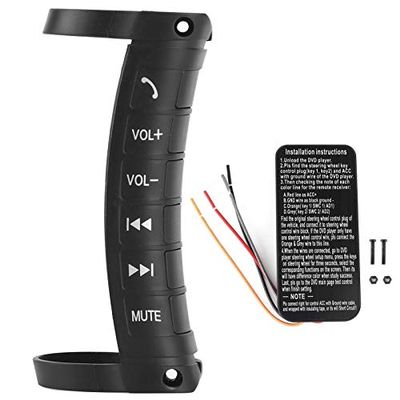 Car Steering Wheel Control Button Install Kit, Multifunction Car Steering Wheel Button Remote Control 2 Din DVD Controller Universal Car DVD Navigation Button Remote Controller, Black