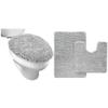 GORILLA GRIP Toilet Lid Cover and Area Rug Mat Set, Toilet Cover Size 17.5x15 Fits Standard Toilet Lids, Bath Rug Size 30x20 & Contoured Toilet Base Mat, Washable, Both in Light Gray, 2 Item Bundle view 1