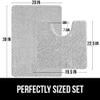 GORILLA GRIP Toilet Lid Cover and Area Rug Mat Set, Toilet Cover Size 17.5x15 Fits Standard Toilet Lids, Bath Rug Size 30x20 & Contoured Toilet Base Mat, Washable, Both in Light Gray, 2 Item Bundle view 2