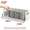 Stock Your Home CD Storage Box, Organizer Shelf for Movie Cases, DVDs, Cassette Tape Display Stand, Disc Holder Can Store Up to 40 CDs, Faux Leather (White) view 3