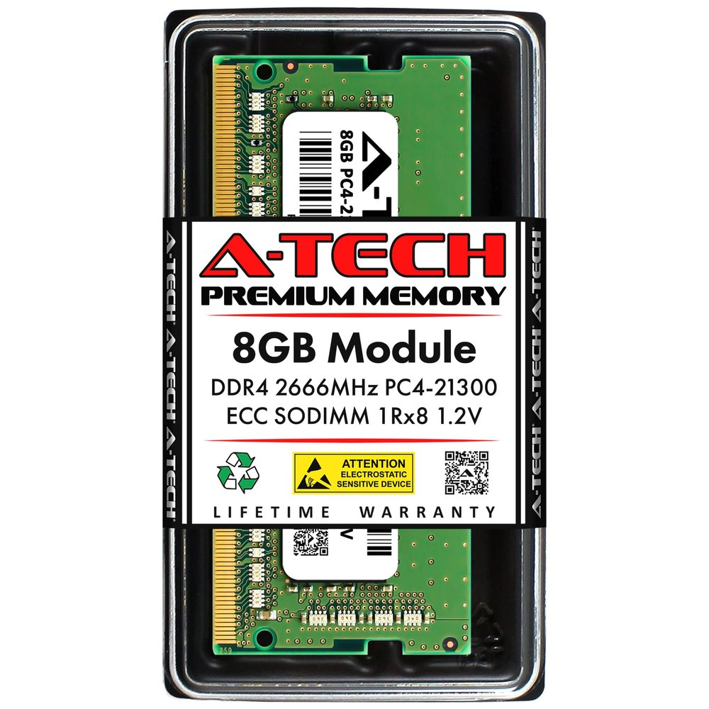 A-Tech 8GB Replacement for Dell AA318913 - DDR4 2666MHz PC4-21300 ECC Unbuffered SODIMM 1Rx8 1.2V - Single Server Memory RAM Stick (AA318913-ATC)