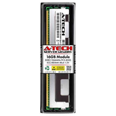 A-Tech 16GB Replacement for Dell A4188277 - DDR3 1066MHz PC3-8500R ECC Registered RDIMM 240-Pin 4Rx4 1.5V - Single Server Memory RAM Stick (A4188277-ATC)