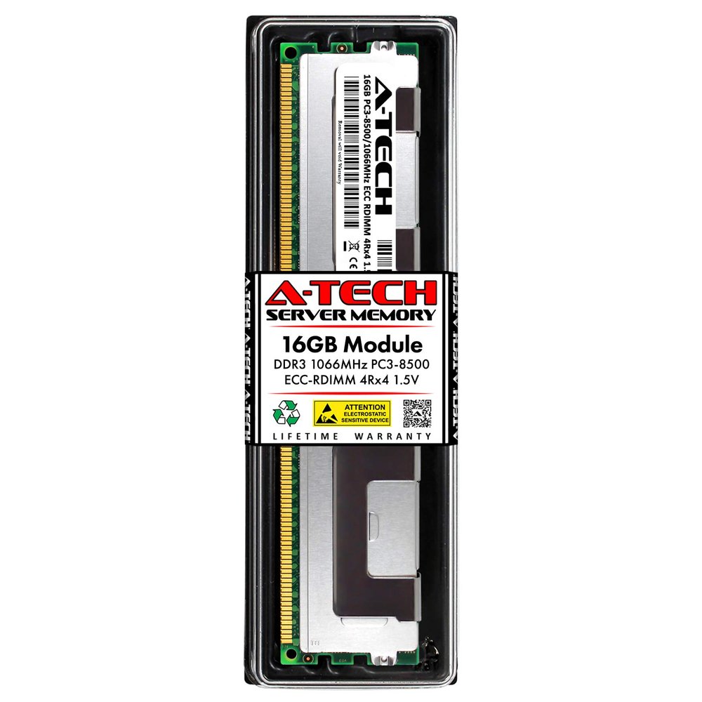 A-Tech 16GB Replacement for Dell A4188277 - DDR3 1066MHz PC3-8500R ECC Registered RDIMM 240-Pin 4Rx4 1.5V - Single Server Memory RAM Stick (A4188277-ATC)
