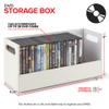 Stock Your Home DVD Storage Box, Movie Shelf Organizer for Blu-Ray, Video Game Cases, CDs, VHS Tape Display Stand, Disc Holder Can Store Up to 28 DVDs, Faux Leather (White) view 2