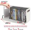 Stock Your Home DVD Storage Box, Movie Shelf Organizer for Blu-Ray, Video Game Cases, CDs, VHS Tape Display Stand, Disc Holder Can Store Up to 28 DVDs, Faux Leather (White) view 3