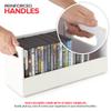 Stock Your Home DVD Storage Box, Movie Shelf Organizer for Blu-Ray, Video Game Cases, CDs, VHS Tape Display Stand, Disc Holder Can Store Up to 28 DVDs, Faux Leather (White) view 4