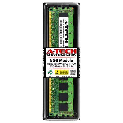 A-Tech 8GB Replacement for Lenovo 4X70G00095 - DDR3 1866MHz PC3-14900R ECC Registered RDIMM 240-Pin 2Rx8 1.5V - Single Server Memory RAM Stick (4X70G00095-ATC)