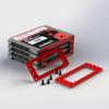 2.5 inch PC SSD HDD Cages Bracket Solid State Drive Frame Multi Layer Box Stacking External HD Cabinet Docking Station Base SATA PATA Computer Hard Disk Rack Metal 4-Bay Mounting Bracket Red view 2