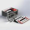 2.5 inch PC SSD HDD Cages Bracket Solid State Drive Frame Multi Layer Box Stacking External HD Cabinet Docking Station Base SATA PATA Computer Hard Disk Rack Metal 4-Bay Mounting Bracket Red view 3