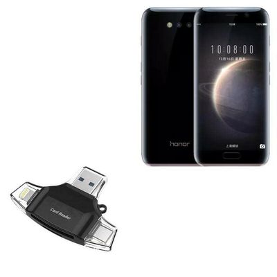 BoxWave Smart Gadget Compatible with Honor Magic - AllReader SD Card Reader, microSD Card Reader SD Compact USB - Jet Black