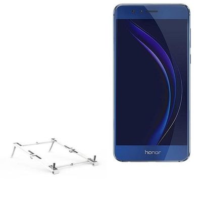 BoxWave Stand and Mount Compatible with Honor 8 - Pocket Aluminum Stand 3-in-1, Portable Multi Angle Viewing Riser - Metallic Silver