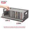 Stock Your Home CD Storage Box, Organizer Shelf for Movie Cases, DVDs, Cassette Tape Display Stand, Disc Holder Can Store Up to 40 CDs, Faux Leather (Black) view 3