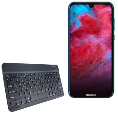 BoxWave Keyboard Compatible with Honor Play 3e - SlimKeys Bluetooth Keyboard, Portable Thin with Chiclet-Style Keys - Jet Black