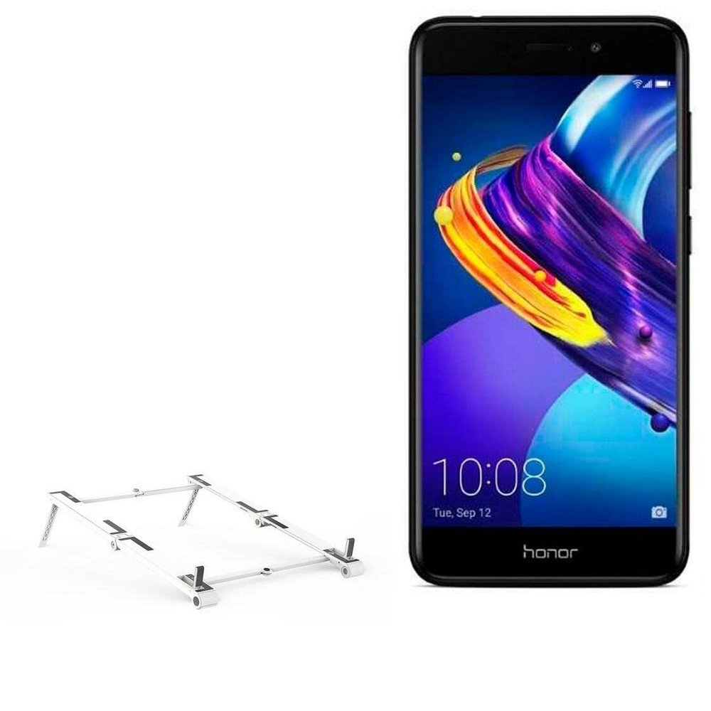 BoxWave Stand and Mount Compatible with Honor 6C Pro - Pocket Aluminum Stand 3-in-1, Portable Multi Angle Viewing Riser - Metallic Silver