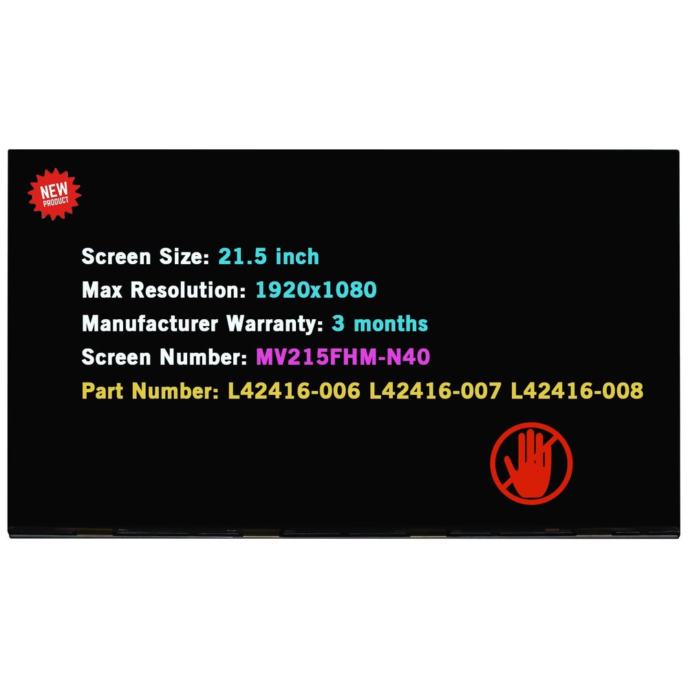 BTSELSS 21.5" Screen Replacement for HP 22-C 22-c0046nf 22-c0046ns 22-c0047ns 22-c0049ns 22-c0051nf 22-c0056nf FHD 1080P LCD Display Panel (Only for Non-Touch Version)