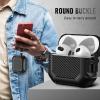 Maxjoy for Airpods 3rd Generation Case, Carbon Fiber Secure Lock Clip Full Body Shockproof Hard Shell Protective Apple for Airpods 3 Case Cover with Keychain for AirPod 3rd Gen 2021 for Men, Black view 4