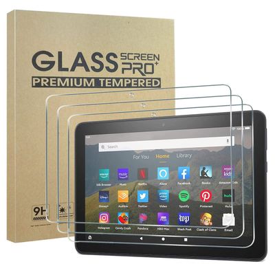 [3 Pack] All-new HD8 2022 / HD8 2020 / HD8 2020 Plus Tablet Screen Protector (12th/10th Generation / 2022/2020 Release),9H Hardness HD Clear Anti Fingerprint Tempered Glass
