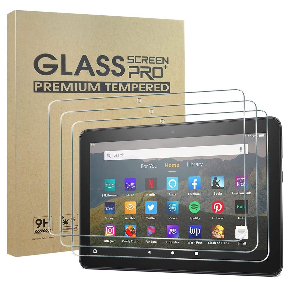 [3 Pack] All-new HD8 2022 / HD8 2020 / HD8 2020 Plus Tablet Screen Protector (12th/10th Generation / 2022/2020 Release),9H Hardness HD Clear Anti Fingerprint Tempered Glass