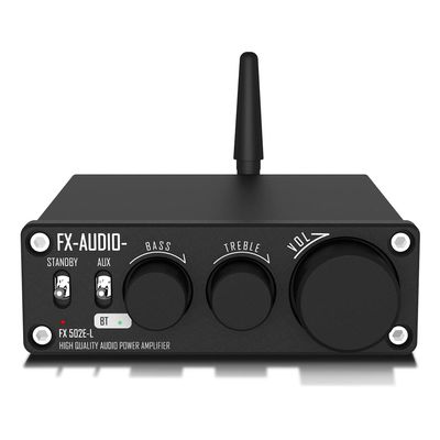Q-BAIHE HiFi Digital Power Amplifier 75W*2 Mini Home Power Amplifier Black with Power Adapter