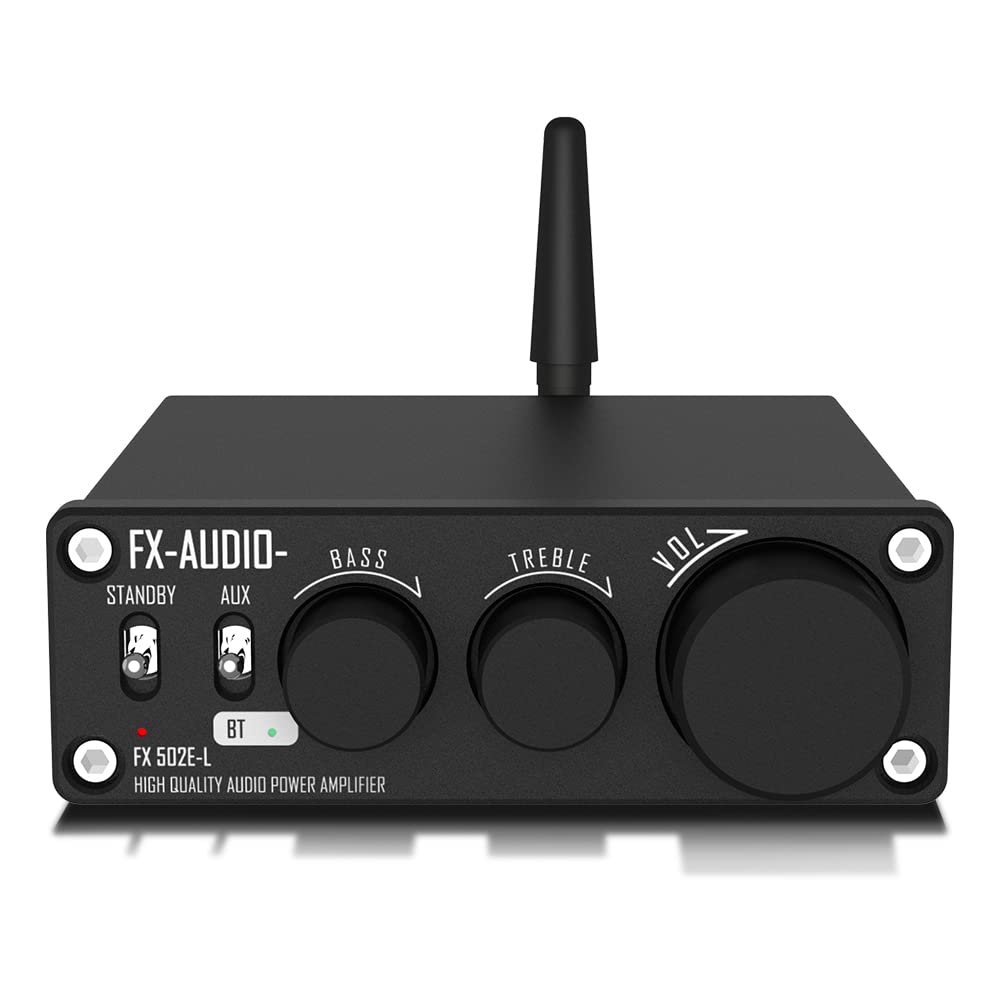 Q-BAIHE HiFi Digital Power Amplifier 75W*2 Mini Home Power Amplifier Black with Power Adapter