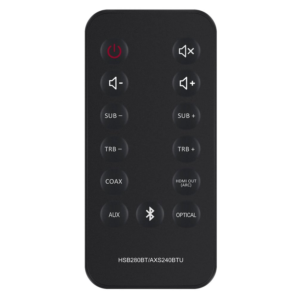 Allimity HSB280BT AXS240BTU Replaced Remote Control fit for Hitachi Soundbar Speaker 2.1 Channels