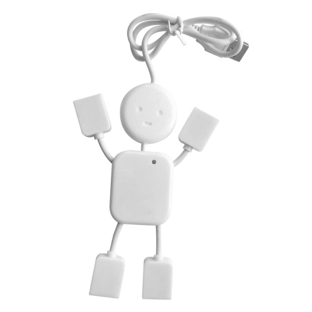 Ckuakiwu USB Hub Man Shape 4 Port Charging Hub USB Mobile Phone Charge for Laptop Pc Cord Splitter