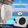 Pyle Outdoor Waterproof Patio Speaker - 3.5" 2-Way Weatherproof Wall/Ceiling Mounted Dual Speaker w/Heavy Duty Grill, w/Transformer Adjuster, Universal Mount, in/Outdoor Use PDWR445TW (White) view 4