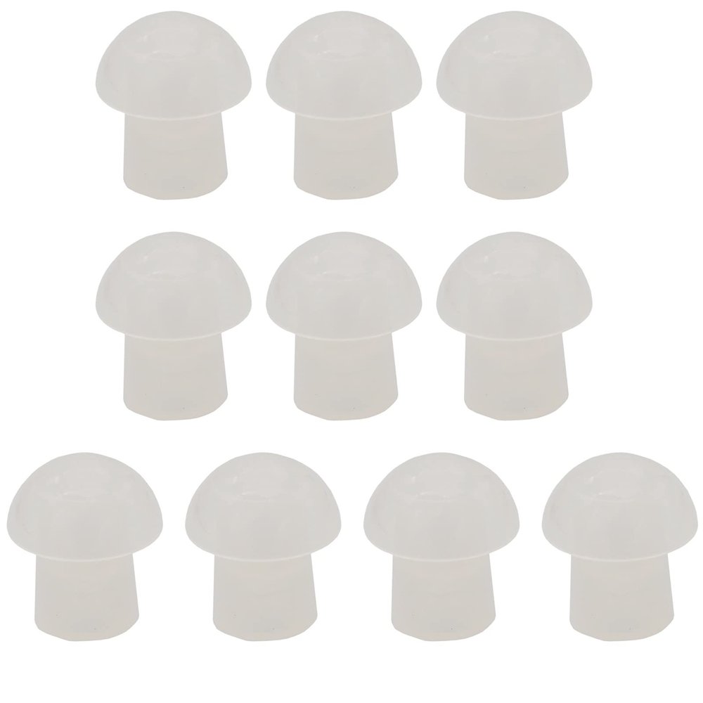 Replacement Mushroom Earbuds Ear Tips Compatible with Motorola Kenwood Baofeng Two Way Radio Air Acoustic Coil Tube Earpiece Transparent Security Headset (10 Pack)