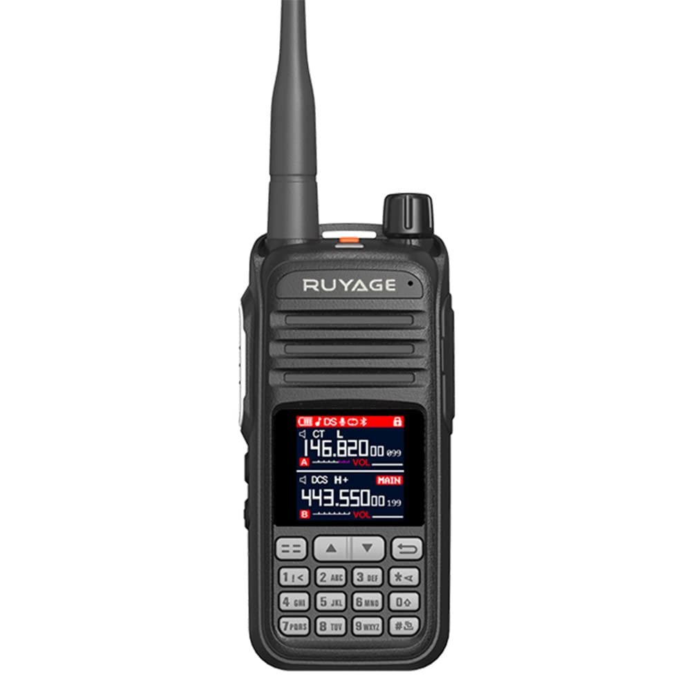 RUYAGE UV2D Walkie Talkies Long Range Air Band 1400mAh Battery NOAA Weather Two Way Radios LED Screen Gifts for Hiking, Camping