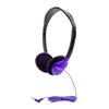 HamiltonBuhl HA2-PPL Personal On-Ear Stereo Headphones 200-Pack  Purple, Replaceable Foam Cushions, Adjustable Headband, 5 ft Chew-Resistant Dura-Cord, 3.5mm Stereo Plug view 3