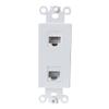 BUPLDET 2 Port Ethernet CAT6 Insert Wall Plate White - CAT6 RJ45 Keystone Jack Insert Cover Plate for Midsize/Oversize Wallplate view 1