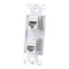 BUPLDET 2 Port Ethernet CAT6 Insert Wall Plate White - CAT6 RJ45 Keystone Jack Insert Cover Plate for Midsize/Oversize Wallplate view 2