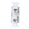 BUPLDET 2 Port Ethernet CAT6 Insert Wall Plate White - CAT6 RJ45 Keystone Jack Insert Cover Plate for Midsize/Oversize Wallplate view 3