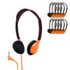 HamiltonBuhl HA2-ORG Personal On-Ear Stereo Headphones 200-Pack  Orange, Replaceable Foam Cushions, Adjustable Headband, 5 ft Chew-Resistant Dura-Cord, 3.5mm Stereo Plug view 1