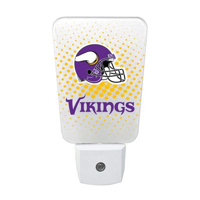 Party Animal NFL Team LED Night Light, with Auto Sensor and 3 Light Settings, Slim 5-Inch Design fits Standard Outlets, Minnesota Vikings