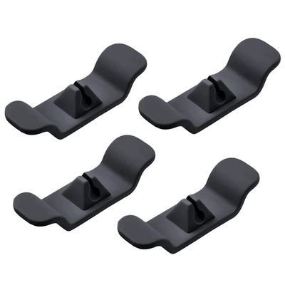 Cable Holder Clips, Self Adhesive Cable Management Cord Organizer, Multi-Functional Silicone Wire Organizers for Desktop USB Charging Cable Nightstand Power Cord Wire PC Office Home, Black