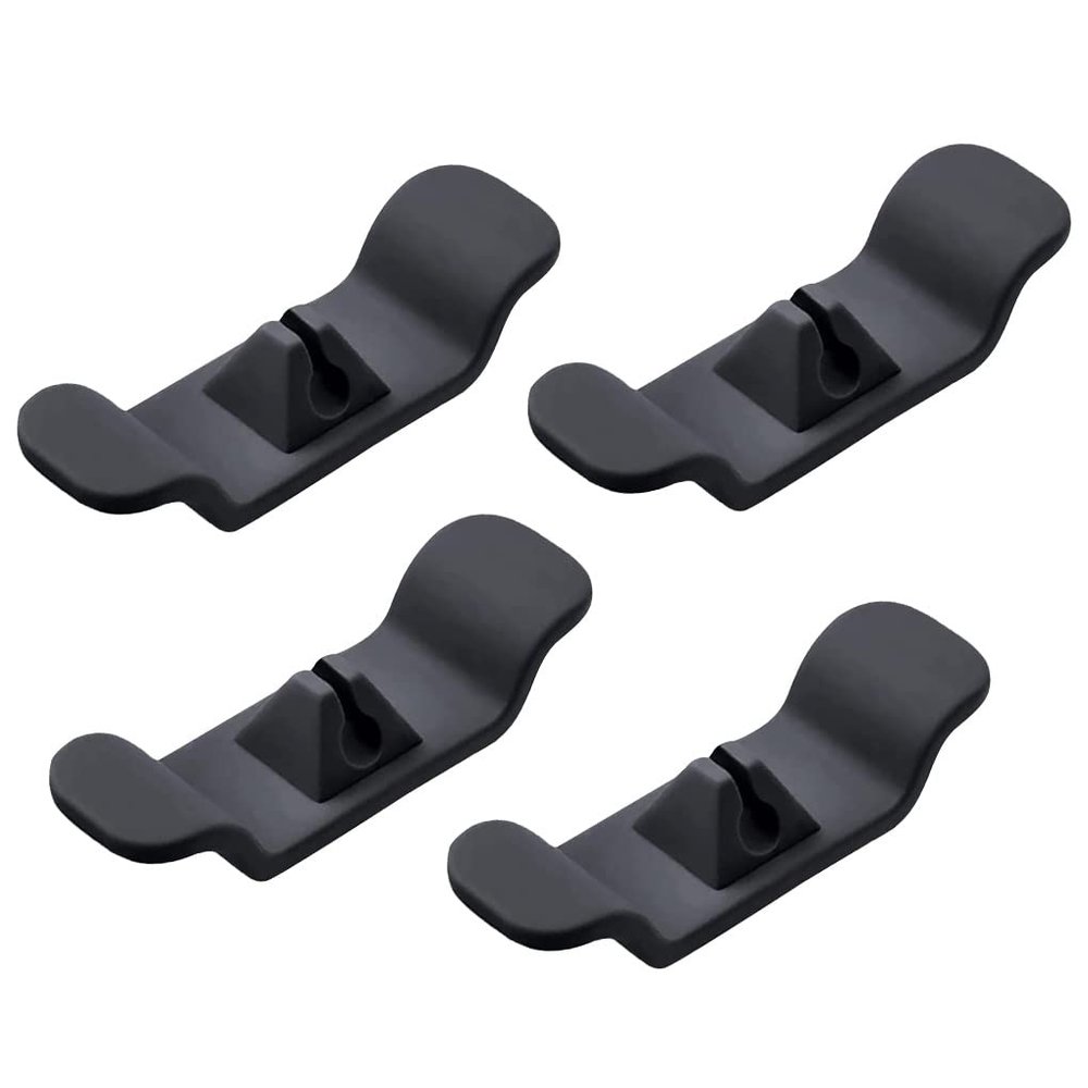 Cable Holder Clips, Self Adhesive Cable Management Cord Organizer, Multi-Functional Silicone Wire Organizers for Desktop USB Charging Cable Nightstand Power Cord Wire PC Office Home, Black