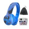 YUSONIC Toddler Headphones Wireless,Kids camo Bluetooth Headphones, 5 Button Easy Use, 93db Foldable with Built-in Mic for Cell Phones TV Tablet Network Boys Girls (bs690 Blue Camo) view 1