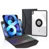 7-Color Backlight iPad Air5 2022/Air4 2020 Keyboard case Touchpad 360Rotatable Vertical Stand Detachable Bluetooth Keyboard Transparent Back Cover (iPad Air5/Air4, Black) view 1