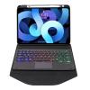 7-Color Backlight iPad Air5 2022/Air4 2020 Keyboard case Touchpad 360Rotatable Vertical Stand Detachable Bluetooth Keyboard Transparent Back Cover (iPad Air5/Air4, Black) view 3