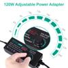 120W Universal Power Supply Adjustable DC 3V ~ 24V Variable Switching AC/DC Adapter 100V-240V AC to DC 24V 5A Converter with 14 Tips & Polarity Converter - 5000mA Max view 2