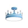 LAKIQ Kids Room Led Semi Flush Mount Ceiling Light Fixture Creative Lovely Crown Shape Girls Bedroom LED Flush Mount Ceiling Lighting for Children Room Baby Room(Blue,Stepless Dimming) view 4