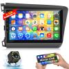 Car Stereo for Honda Civic 2012 2013 2014 2015 with Bluetooth,Podofo Android 13 9 Inch Touchscreen Car Radio Receiver with GPS Navigation/Mirror Link/WiFi/SWC/USB/FM/RDS + AHD Backup Camera view 1