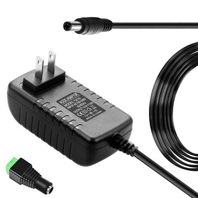 12V 1.5A Power Supply Adapter AC 100-240V to DC 12volt 18W 1.5amp Power Converter with 5.5x2.5mm/2.1mm DC Plug Transformers Switching for LED Light Strips, CCTV Security Cameras