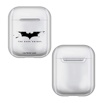 Head Case Designs Officially Licensed The Dark Knight Logo Graphics Clear Hard Crystal Cover Compatible with Apple AirPods 1 1st Gen / 2 2nd Gen Charging Case