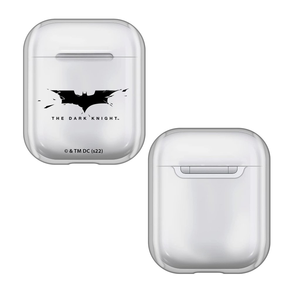 Head Case Designs Officially Licensed The Dark Knight Logo Graphics Clear Hard Crystal Cover Compatible with Apple AirPods 1 1st Gen / 2 2nd Gen Charging Case